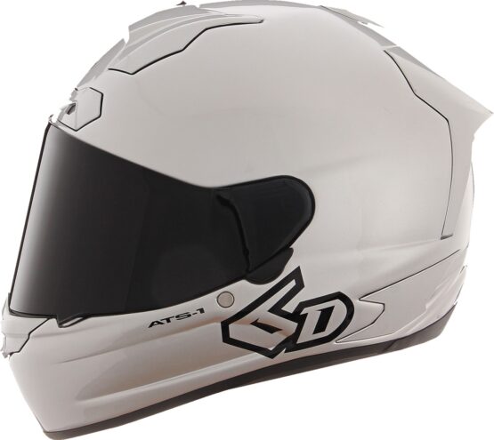 6D ATS-1R Solid Full Face Helmet Gloss Silver Medium - Image 4