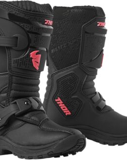 Blitz XP Mini Dirt Bike Boots - Black & Pink MX Sole Kids Size 13