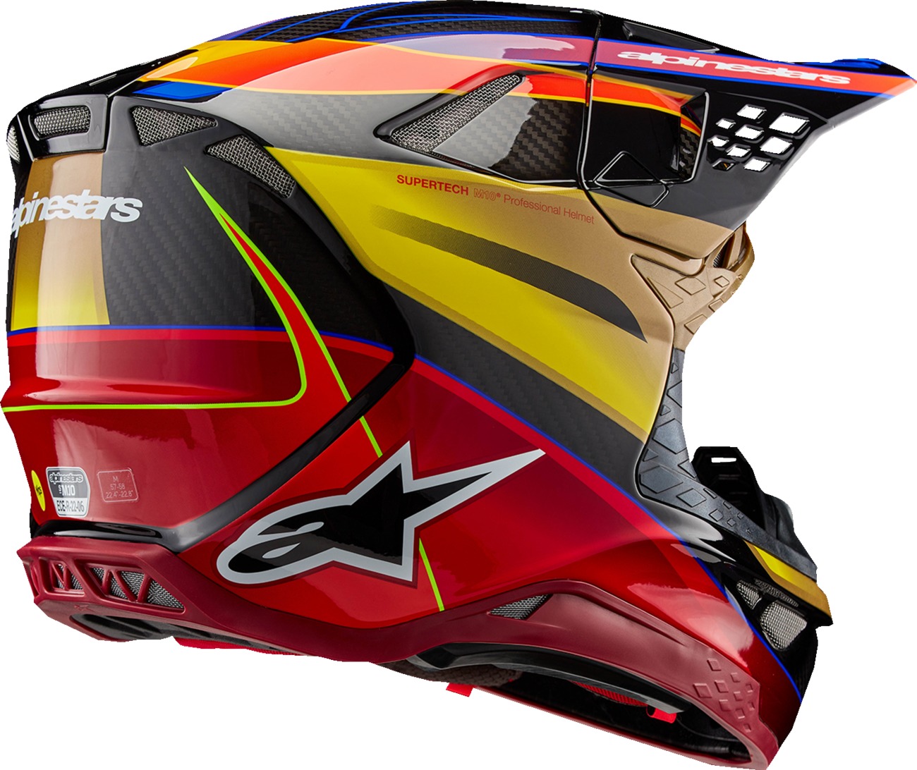 Alpinestars Supertech M10 Era MIPS Helmet Gold Yellow/Rio Red Medium - Image 4