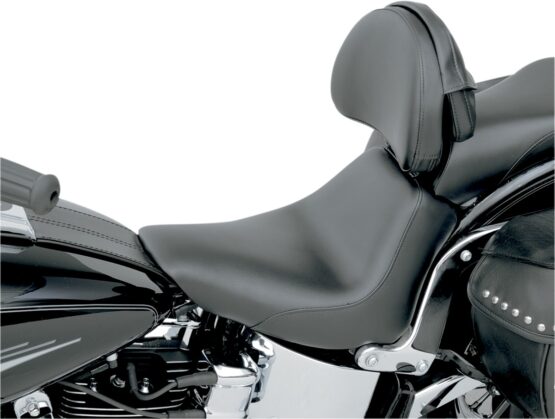 Heels Down Plain Solo Seat Black Gel w/Backrest Low