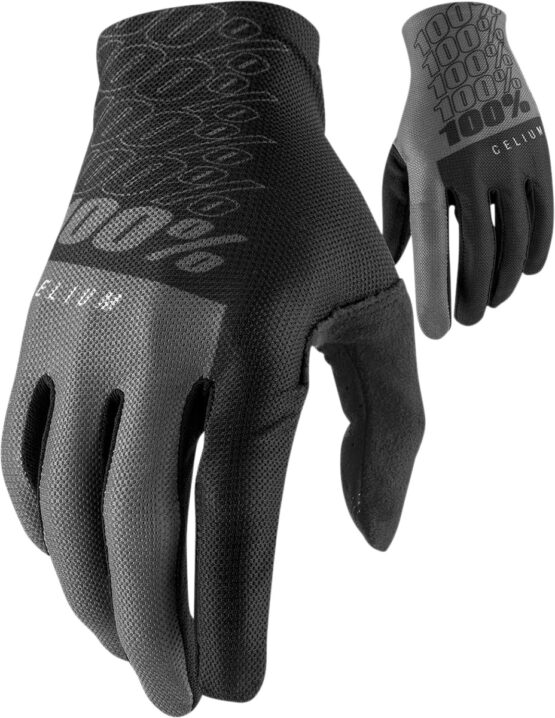 100% Men's Celium Gloves Black/Grey Small