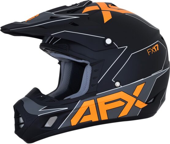 FX-17 Full Face Offroad Helmet Matte Orange Large - Image 8