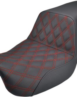 Step-Up Lattice Stitched 2-Up Seat Black/Red Gel