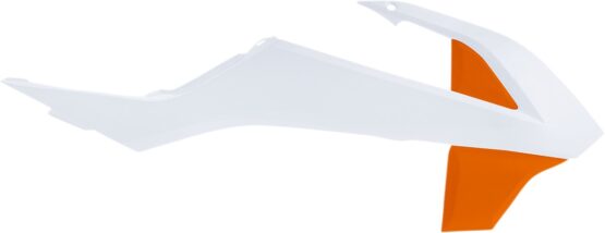 Acerbis Radiator Shrouds White/Orange Plastic Fits KTM - Image 2