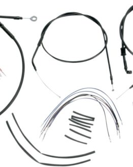 Extended Black Control Cable Kit For Sportsters with 16" Tall Apehangers