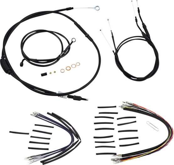Extended Black Control Cable Kit For 12" T-Bar Handlebars - Image 2