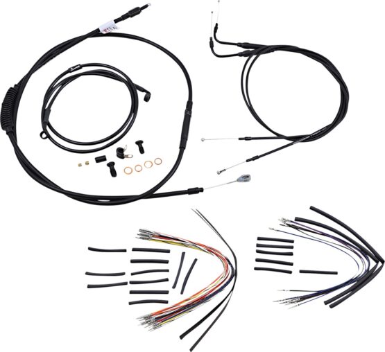 Extended Black Control Cable Kit - 18" tall bars