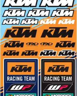Factory Effex KTM Racing Sticker Sheet Orange 1-1/4" Universal Fit