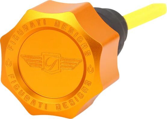 Figurati Designs Magnetic Oil Dipstick Curved Gold For 07-16 Harley Touring/Trike