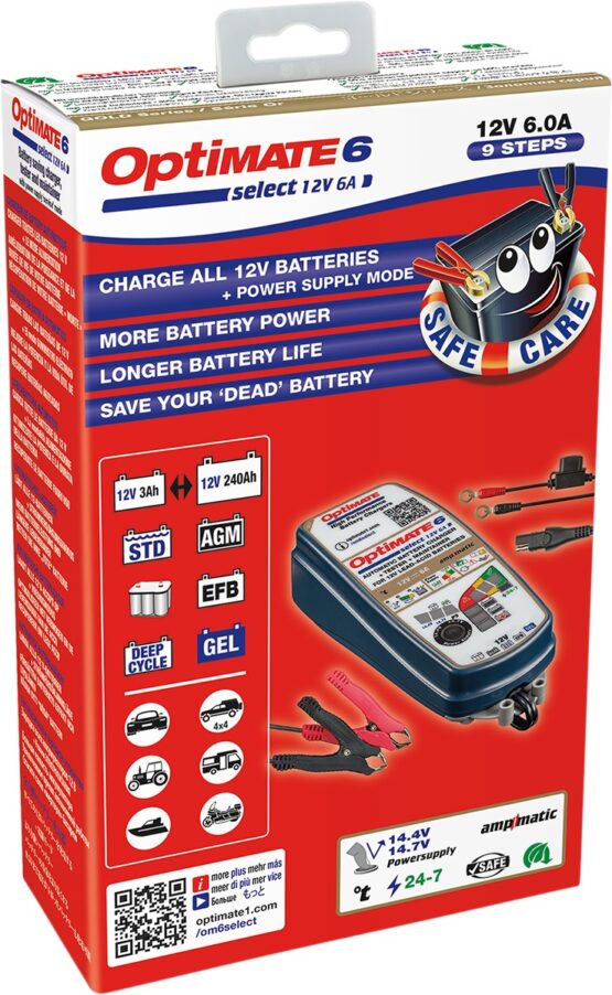 Tecmate Optimate 6 Select Gold 12V Battery Charger/Maintainer - Image 2