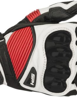 SP-1 V2 Leather Motorcycle Gloves Black/White/Red 2X-Large