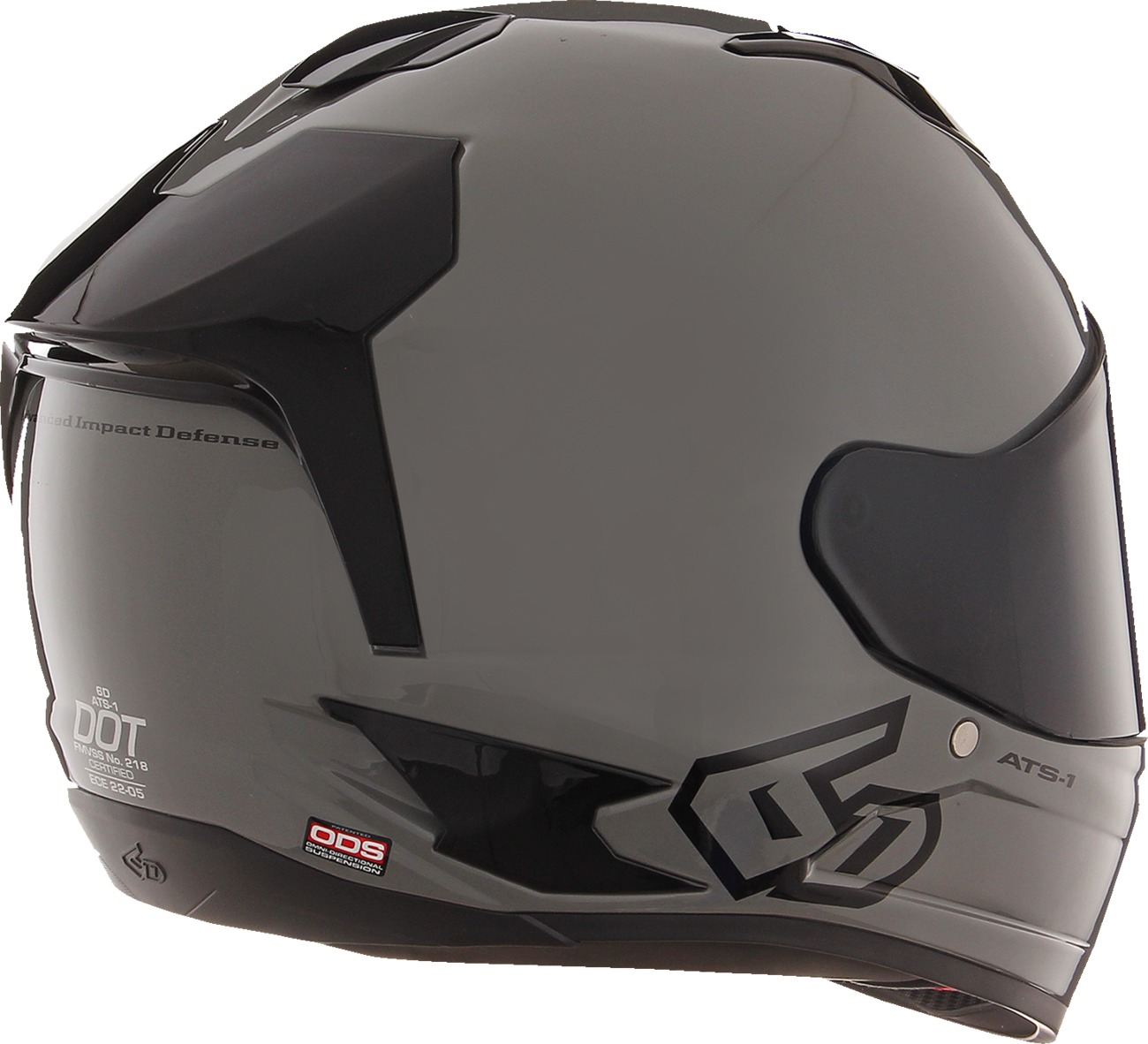 6D ATS-1R Solid Full Face Helmet Cement Gray 2XL Unisex - Image 4