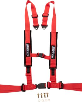 Moose Auto Buckle Seat Harness 2" 4PT Red