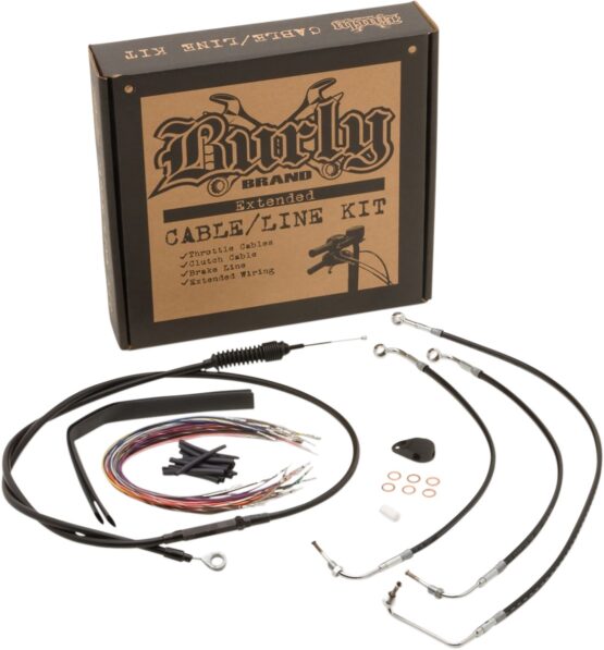 Extended Black Control Cable Kit for 13" Bagger Bars