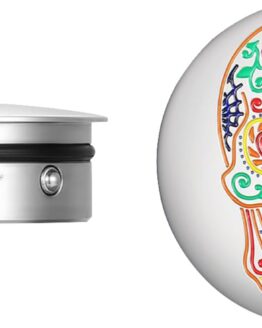 FIGURATI DESIGNS Swing Arm Covers Sugar Skull Polished Stainless Steel Pair