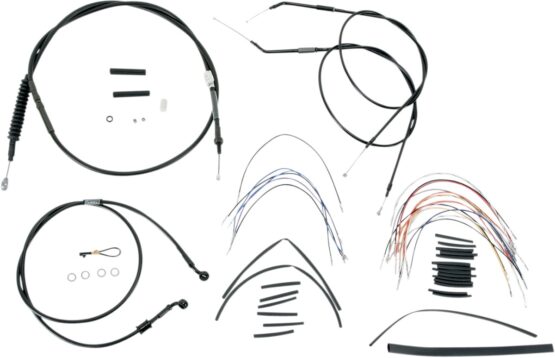 Extended Black Control Cable Kit 16" Tall Apehangers