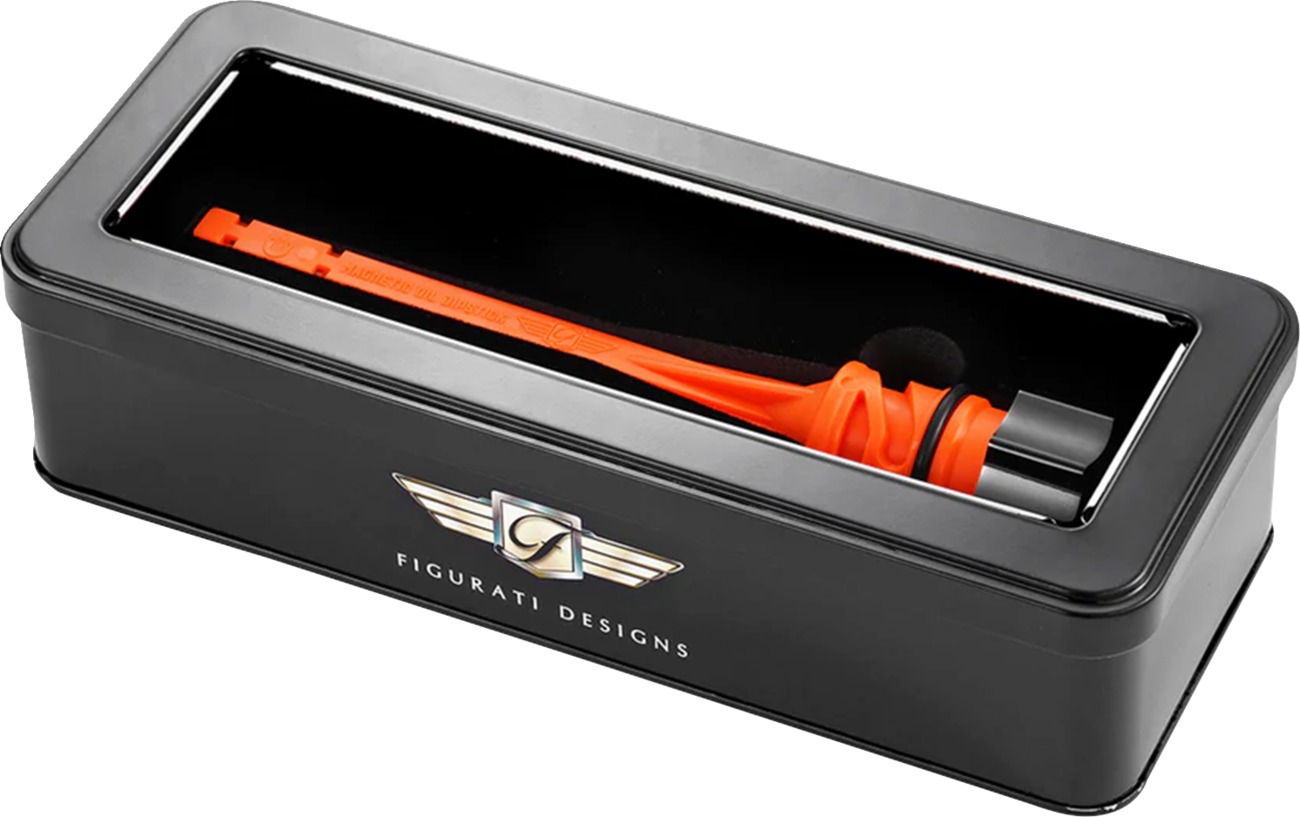 FIGURATI DESIGNS Magnetic Oil Dipstick Curved Black M8 Softail For Harley-Davidson - Image 3