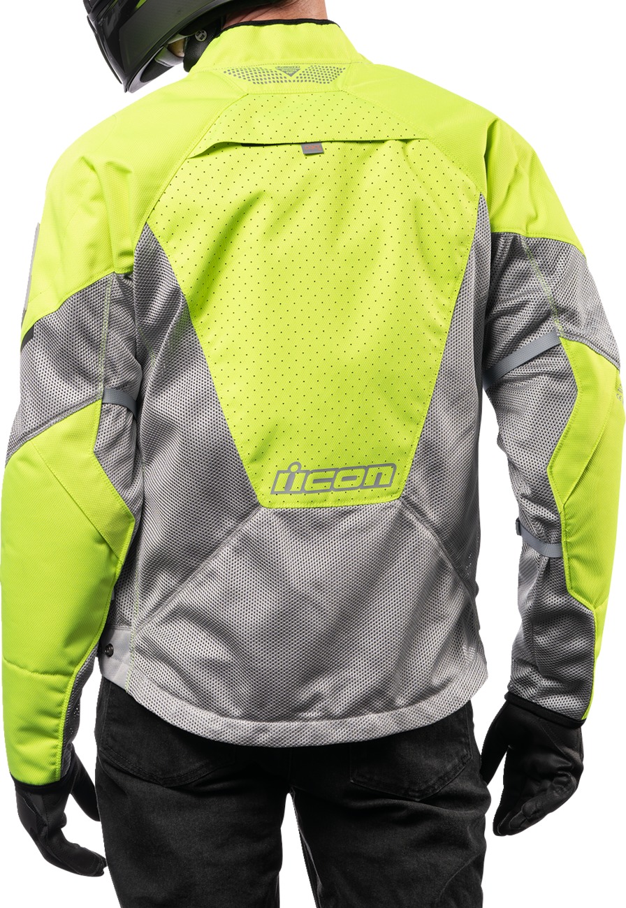 ICON Mesh AF Jacket Hi-Vis/Gray Men's 2XL - Image 4