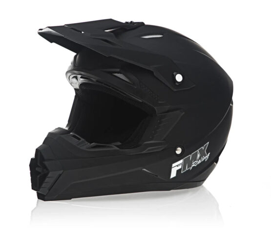 FMX N-600 Medium Motocross Helmet, Matte Black, Double D Closure, DOT Approved - Image 2