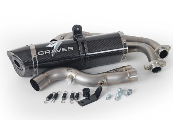 Graves Carbon & Titanium Full Exhaust Black Fits FZ-07/MT-07/XSR700/R7