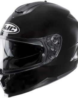 C70 Solid Black Full-Face Street Motorcycle Helmet Large