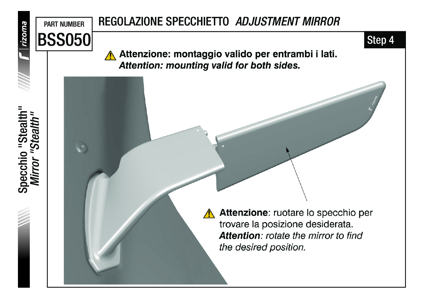 Rizoma Black Stealth Winglet Mirrors Pair Fits 19-23 Suzuki GSXR1000 - Image 10