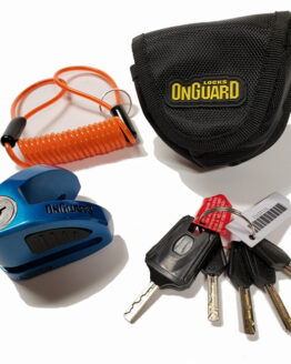 On Guard Locks Boxer Disc Lock Blue - 5.5mm Pin with Pouch & Reminder