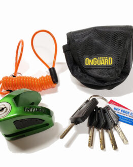 On Guard Locks Boxer Disc Lock Green - 5.5mm Pin with Pouch & Reminder