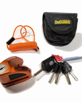 On Guard Boxer Disc Lock 5.5mm Pin with Pouch & Reminder Orange