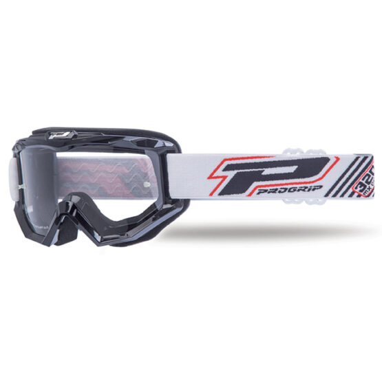 3201 Black / White Raceline Goggles - Clear Lens - Image 2
