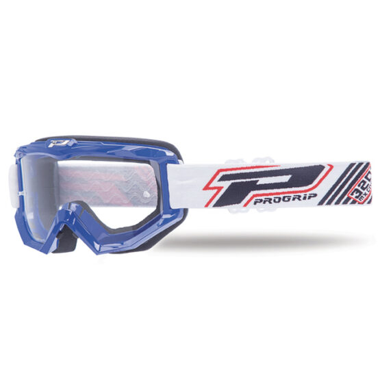 3201 Black / White / Blue Raceline Goggles - Clear Lens - Image 2