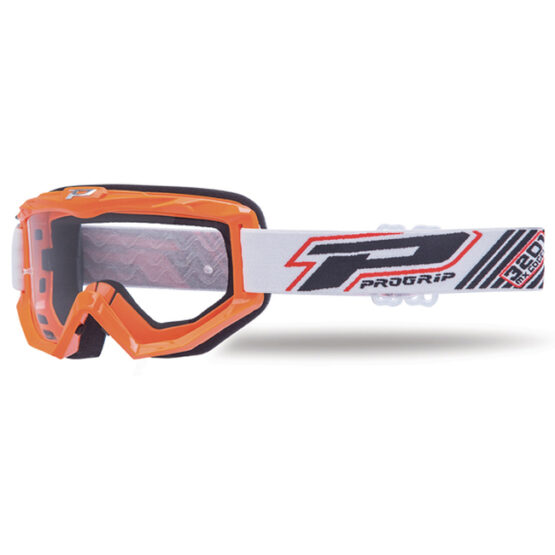 3201 Orange / Black / White Raceline Goggles - Clear Lens - Image 2