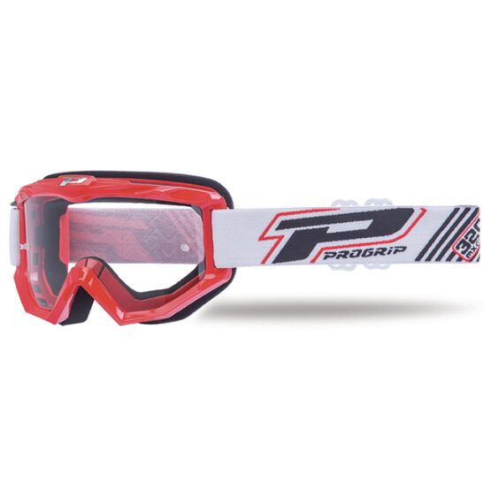 3201 Black / Red / White Raceline Goggles - Clear Lens - Image 2