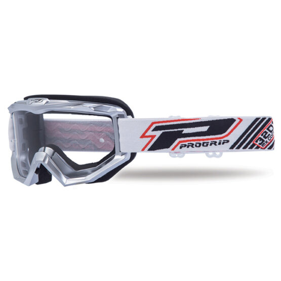 3201 White / Black / Silver Raceline Goggles - Clear Lens - Image 2
