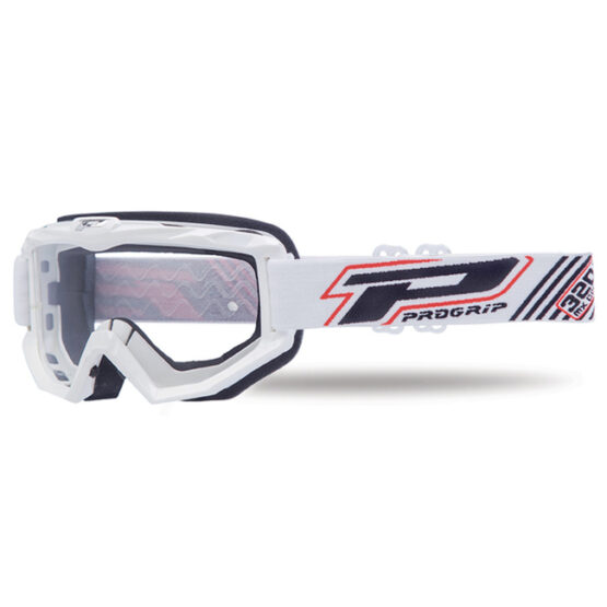 3201 Black / White Raceline Goggles - Clear Lens - Image 2