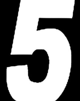 #5 7" Tall White "SX" Stick-On Race Numbers - 3 Pack