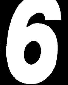 #6 6" Tall White "SX" Stick-On Race Numbers - 3 Pack