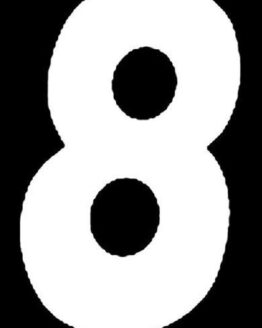 DIRT DIGITS Super X 8" White #8 Stick-On Numbers 3-Pack