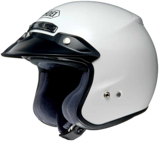 RJ Platinum R Solid White 3/4 Open-Face Motorcycle Helmet Medium