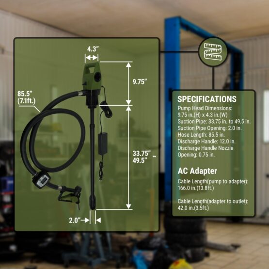 TREDRUMT-M Metered Electric Oil / Chemical Drum Pump, 35L Digital - Image 4