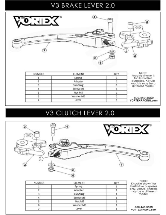 Blue Universal Vortex Replacement Shorty Brake Lever - Image 2