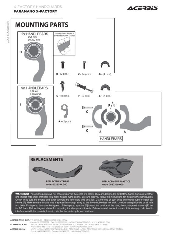 X-Factory Handguards - Black/White - Image 2