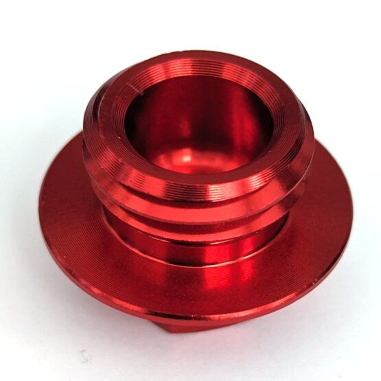 Red Billet Oil Filler Plug w/ Safety Wire Holes - Image 2