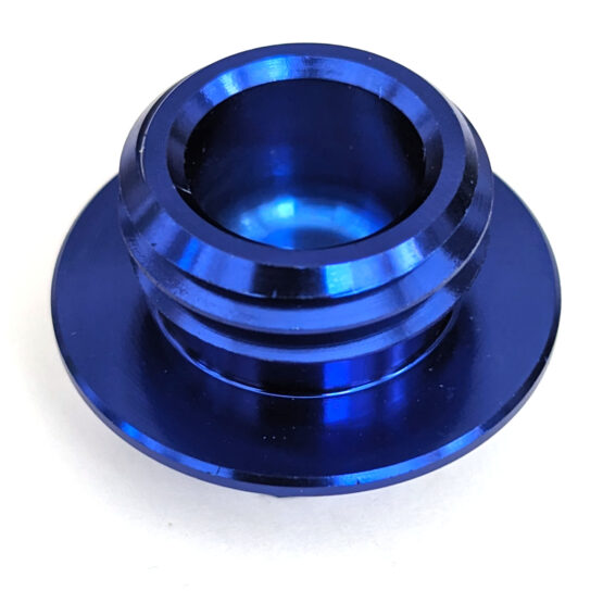 Blue Billet Oil Filler Plug w/ Safety Wire Holes - Image 2