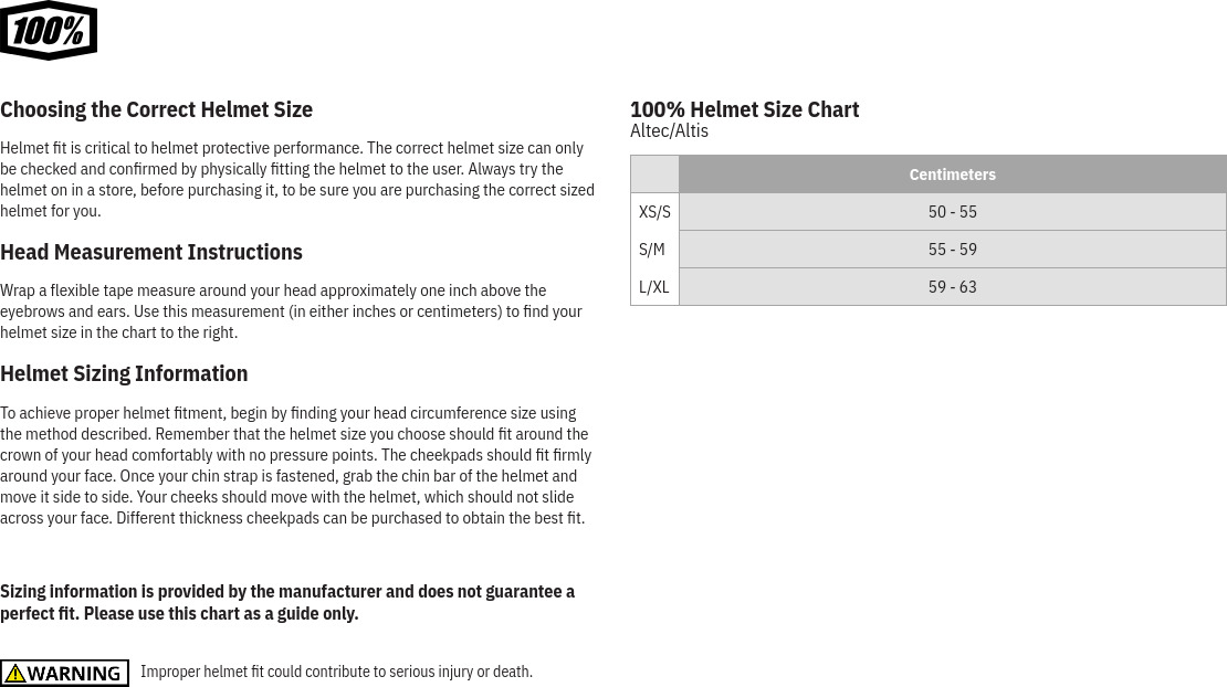 100% Altec Bike Helmet Black XS/S - Image 5