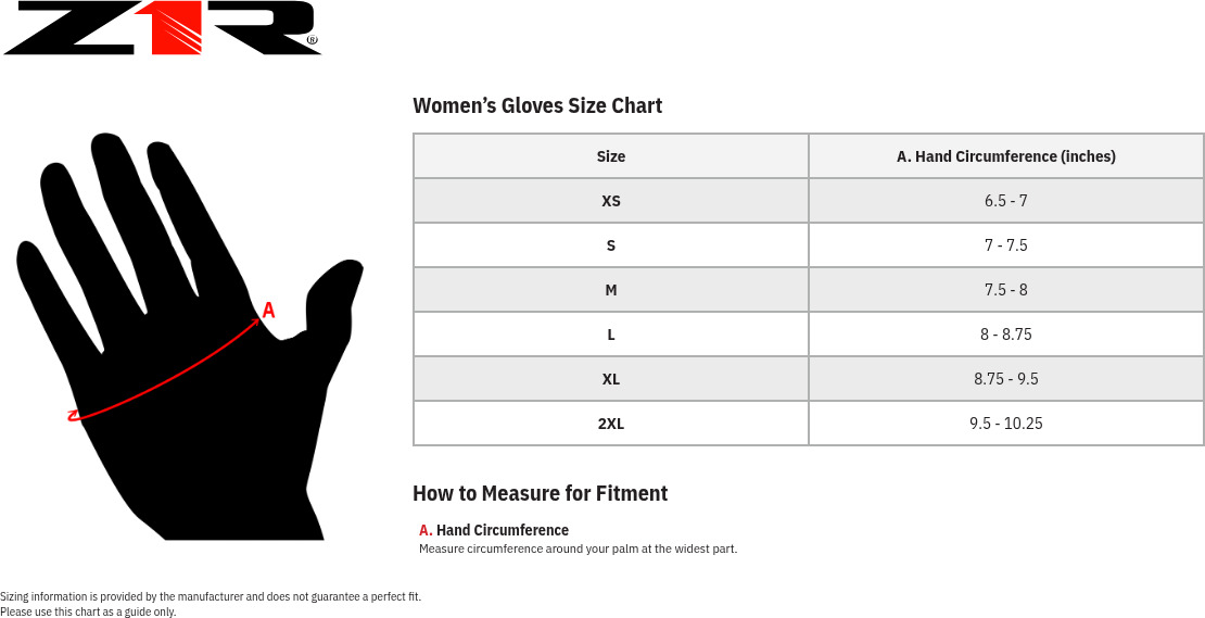 Z1R Womens Combiner Gloves XL Black Red - Image 3