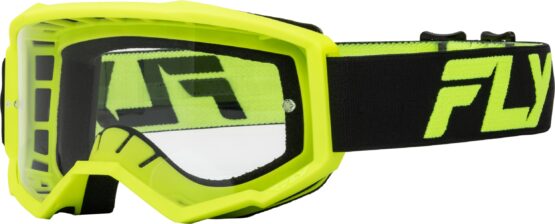 Fly Racing Focus Goggle Black/Hi-Vis Yellow with Clear Lens