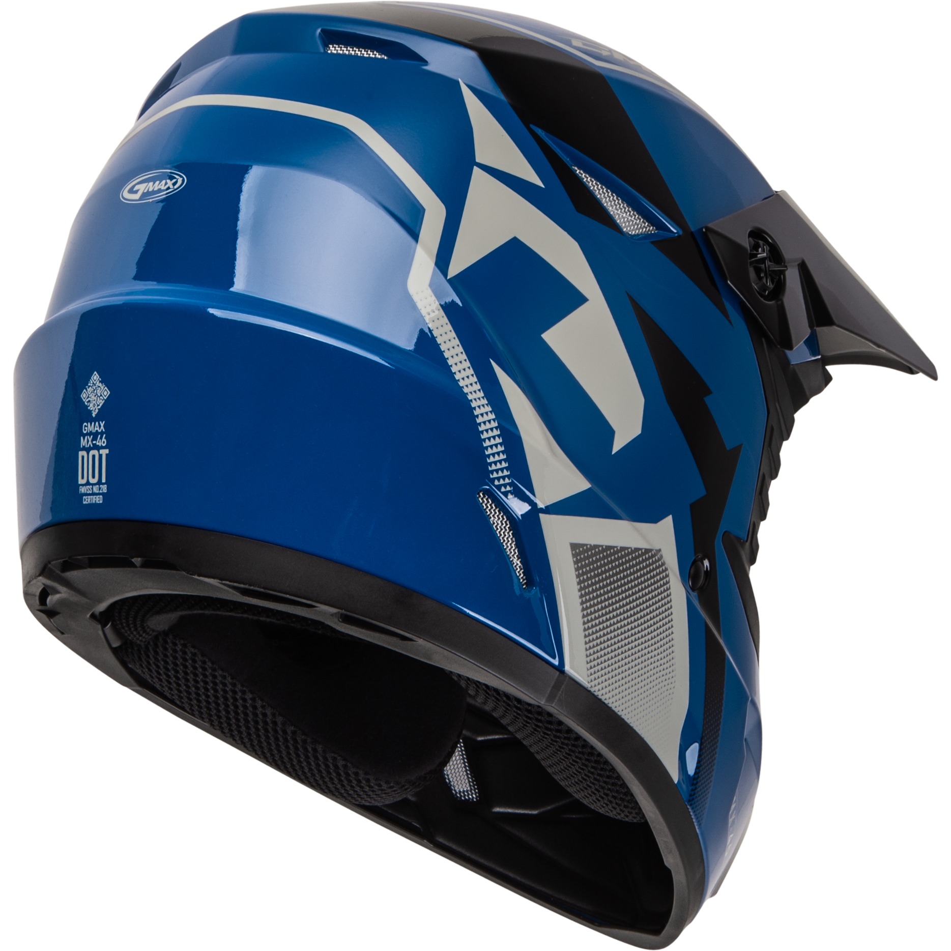 MX-46 Compound Helmet Black/Blue/Grey Medium - Image 4