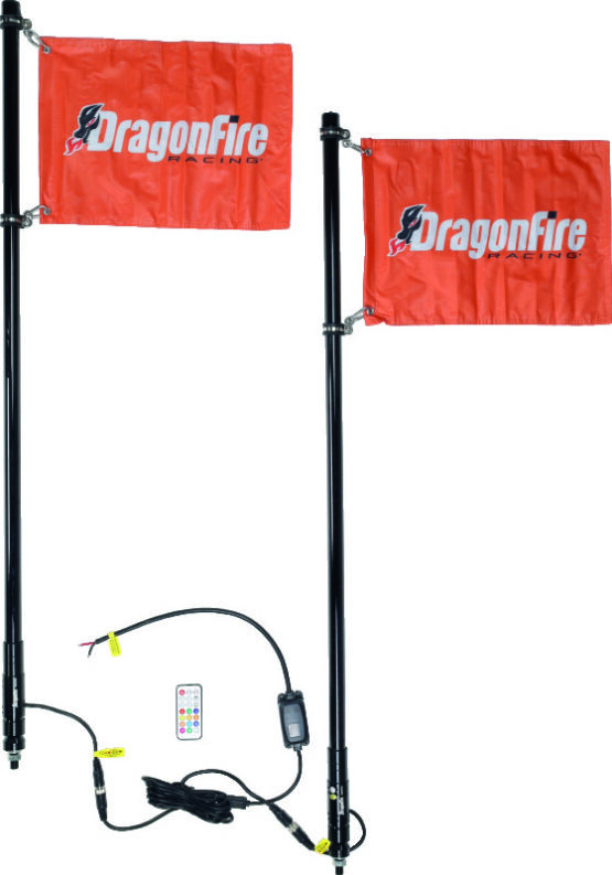 DragonFire Racing 4ft Spiral LED Whip Pair Black