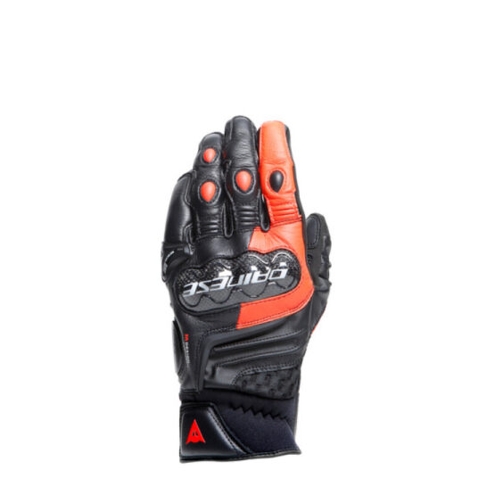 Dainese Carbon 4 Short Leather Gloves Black/Red - Small